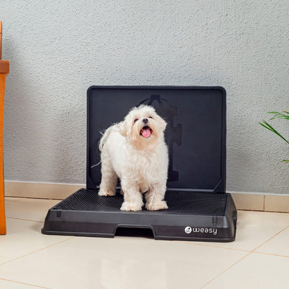 image of a Small dog sitting on the Weasy Smart Potty size Small
